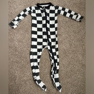 Kickee Pants Black and White Checkered sleeper